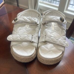 Kurt Geiger White Quilted Women's Sandals